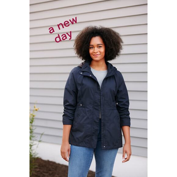 a new day Solid Black Nylon Jacket Sz. M - Picture 1 of 8